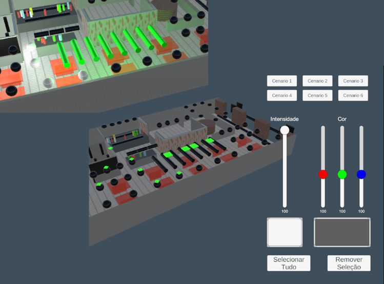 3D map interface used to control DALI lights wirelessly