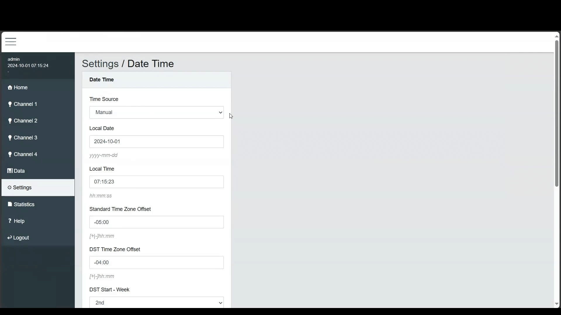 Image of DALION Getting Started - Schedule - Settings - Date Time