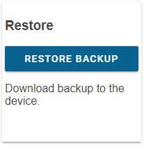 Image of DALION Tool - Restore Backup